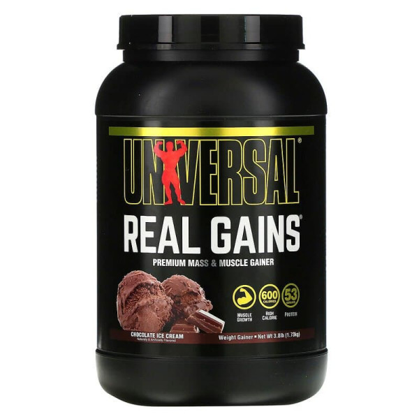Гейнер, смак шоколадного морозива, (Real Gains), Universal Nutrition, 1.73 кг