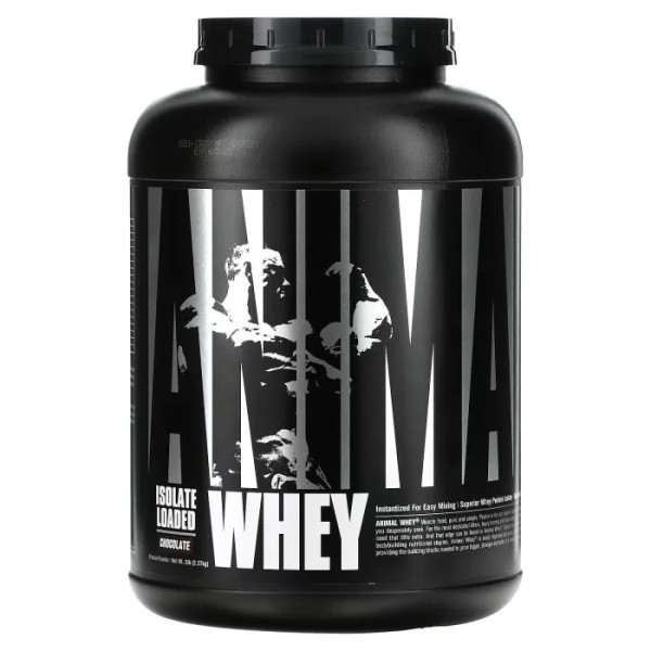 Ізолят сироваткового протеїну, Animal Whey Isolate Loaded, Universal Nutrition, зі смаком шоколаду, 2.27 кг