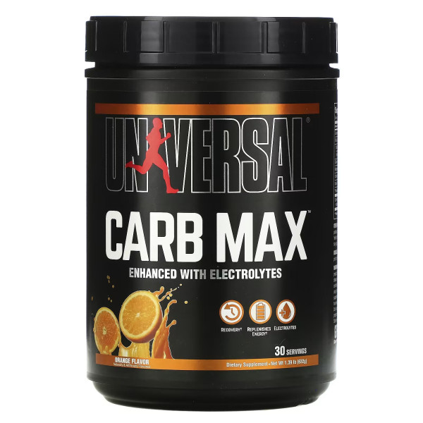 Вуглеводний порошок, Carb Max, Universal Nutrition, поповнення запасів глікогену та електролітів, зі смаком апельсина, 632 г