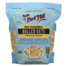 Вівсяні пластівці, цільнозернові, Bob's Red Mill Old Fashioned Rolled Oats, 907 г