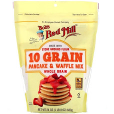 Суміш для млинців та вафель з 10 злаків, Bob's Red Mill Pancake & Waffle Mix, цільнозернова, 680 г