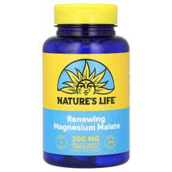 Магний малат, Nature's Life Renewing Magnesium Malate, 200 мг, 100 таблеток