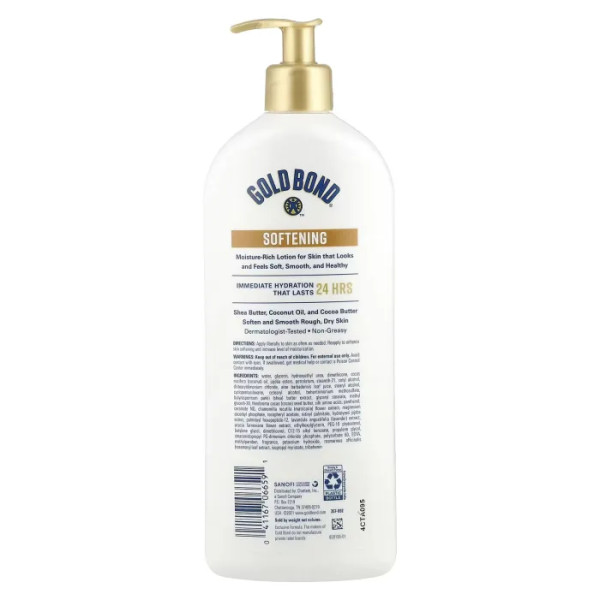 Лосьйон для догляду за шкірою, Softening Hydrating Lotion, Gold Bond, Ultimate, пом’якшувальний, олія ши, кокосова олія та какао, 566 г