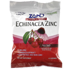 Цинк з ехінацеєю, Zand Zinc with Echinacea, вишневий смак, 15 льодяників