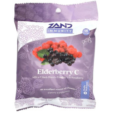 Бузина з вітаміном C, Zand Organic Elderberry C, ягідний смак, 18 льодяників