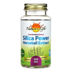 Кремній 300 мг, стандартизований екстракт, Extract Silica-Power Nature's Herbs, 60 вегетаріанських капсул