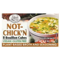 Бульйонні кубики без курки, Edward & Sons Not-Chick'n Bouillon Cubes, 8 кубиків
