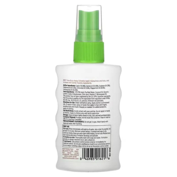 Спрей від комах без ДЕАТ, Buzz Away Extreme, Quantum Health, 59 мл