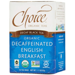 Чай черный органический без кофеина, Choice Organic Teas Decaffeinated English Breakfast Black Tea, 1 уп