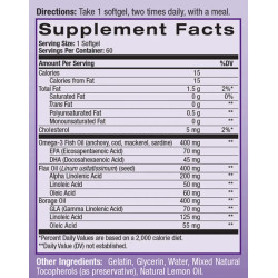 Омега 3-6-9 1200 мг, лимонний смак, Natrol Omega-3-6-9 Complex, 60 гелевих капсул