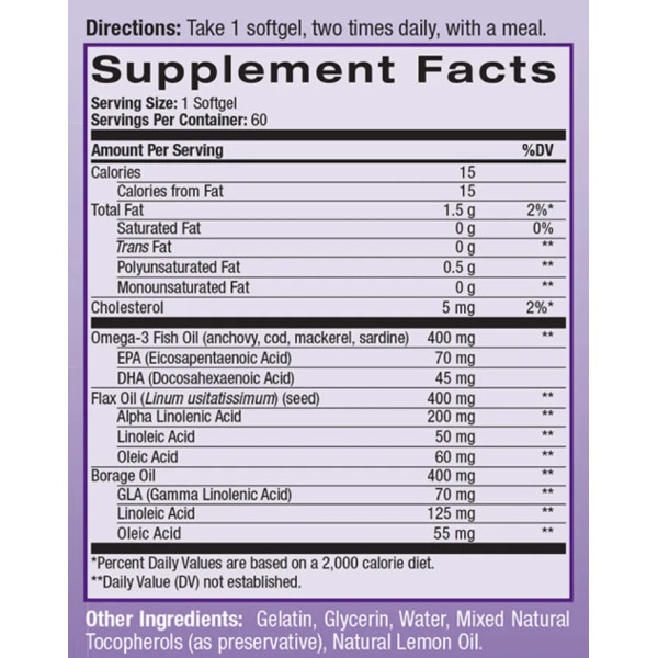 Омега 3-6-9, Omega-3-6-9 Complex, Natrol, смак лимона, 1200 мг, 60 гелевих капсул