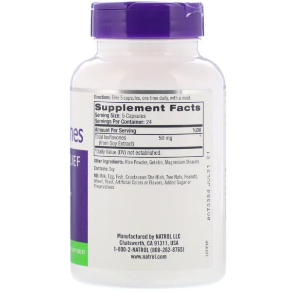 Ізофлавони сої, Soy Isoflavones, Natrol, 50 мг, 120 капсул (10 мг на капсулу)