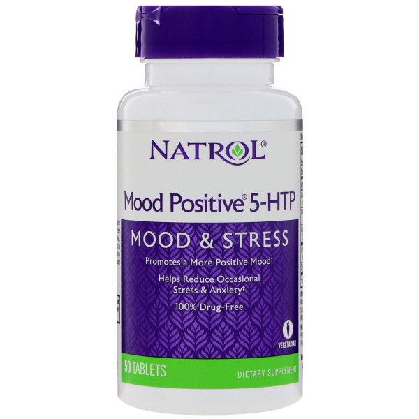 5-гідрокситриптофан (Mood Positive 5-НТР), Natrol, 50 таблеток