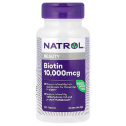 Биотин максимум 10000 мкг, Natrol Biotin, 100 таблеток