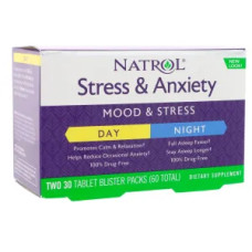 Формула від стресу день+ніч, Stress & Anxiety Natrol, 30 таблеток + 30 таблеток