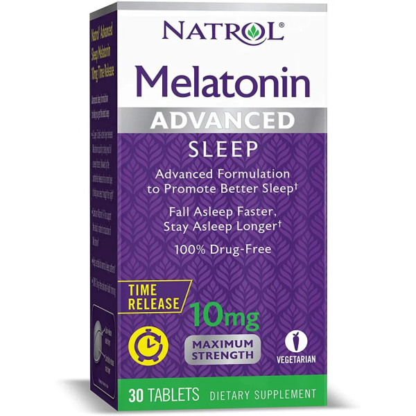 Мелатонін для сну, Melatonin Advanced Sleep, Natrol, 10 мг, 30 таблеток