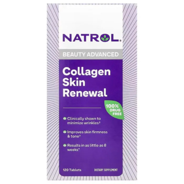 Колаген для відновлення шкіри, Collagen Skin Renewal, Natrol, 120 таблеток