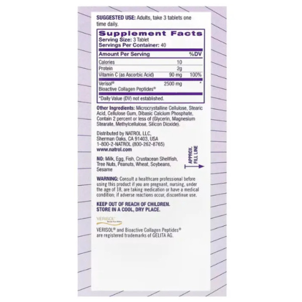 Колаген для відновлення шкіри, Collagen Skin Renewal, Natrol, 120 таблеток