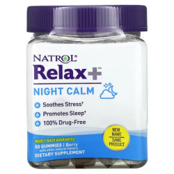Поддержка сна, расслабление, жевательные, вкус ягоды, Natrol Relax+, 50 жевательных конфет