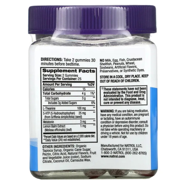 Підтримка сну та здорове розслаблення, Relax+, Natrol, смак ягід, 50 жувальних цукерок