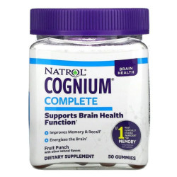 Cognium Complete, Natrol Cognium Complete, фруктовый пунш, 50 жевательных конфет