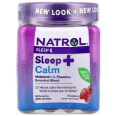 Підтримка сну жувальна, смак полуниці, Sleep + Calm Natrol, 60 жувальних цукерок