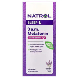 Мелатонін для сну, лаванда та ваніль, 3 AM Melatonin Sleep Natrol, 60 таблеток