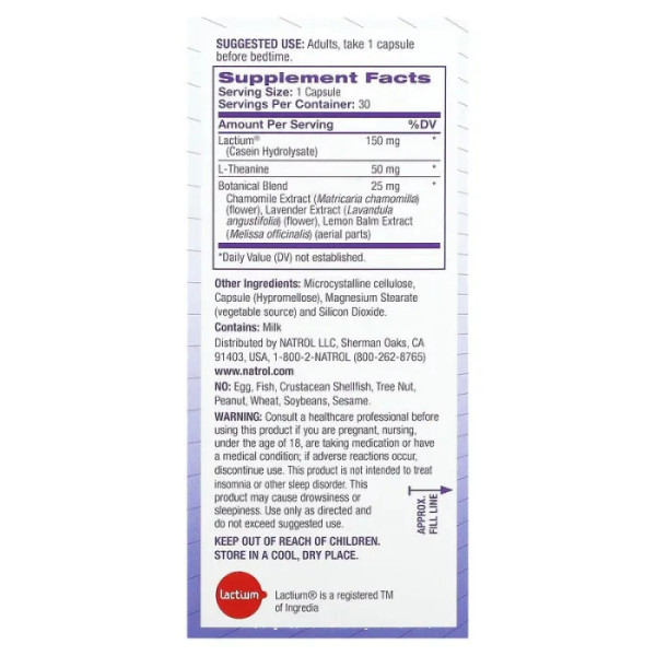 Заспокійливий засіб, Soothing Night, Natrol, перед сном, без мелатоніну, 30 капсул