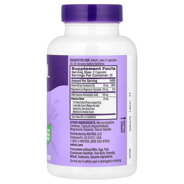 Здоровий сон та відновлення, з магнієм та ГАМК, Sleep & Restore, Natrol, без мелатоніну, 60 капсул
