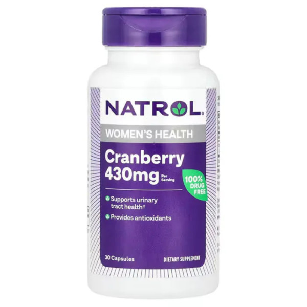 Журавлина екстракт, Cranberry, Natrol, 430 мг, 30 капсул (215 мг у капсулі)