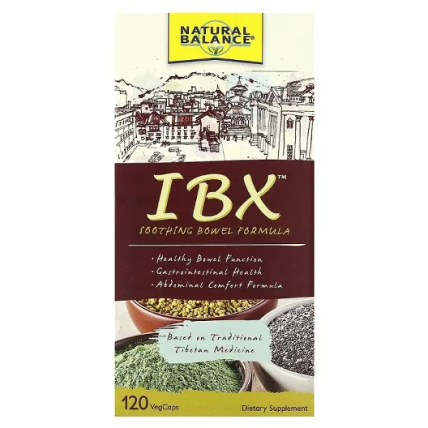 Поддержка кишечника, IBX Soothing Bowel Formula, Natural Balance, успокаивающая формула, 120 вегетарианских капсул