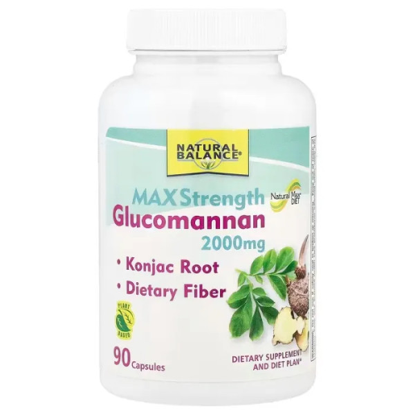 Глюкоманнан, Glucomannan, Natural Balance, максимальна сила, 2000 мг, 90 капсул (666 мг у капсулі)