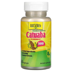 Катуаба 500 мг, Natural Balance Catuaba Power Max 500, 60 вегетарианских капсул
