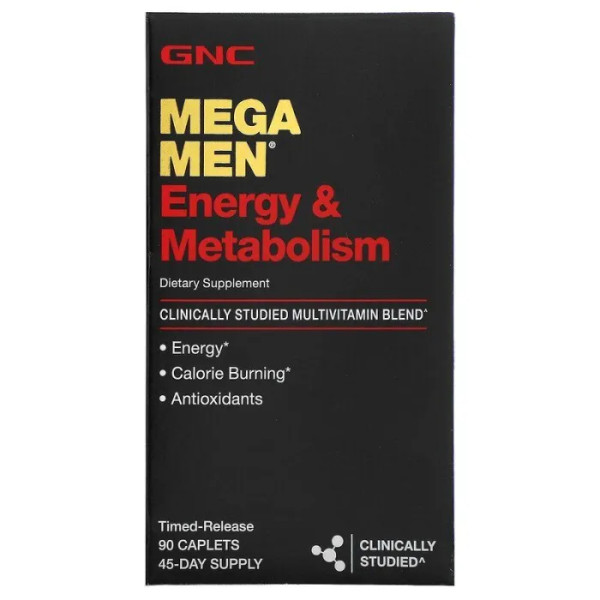 Комплекс для енергії та обміну речовин, Mega Men Energy & Metabolism, GNC, для чоловіків, 90 каплет