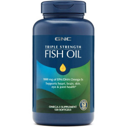 Рыбий жир ДГК ЭПК 1000 мг, GNC Triple Strength Fish Oil, 120 гелевых капсул
