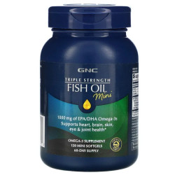 Риб'ячий жир 1000 мг ДГК ЕПК, GNC Triple Strength Fish Oil, 120 міні гелевих капсул