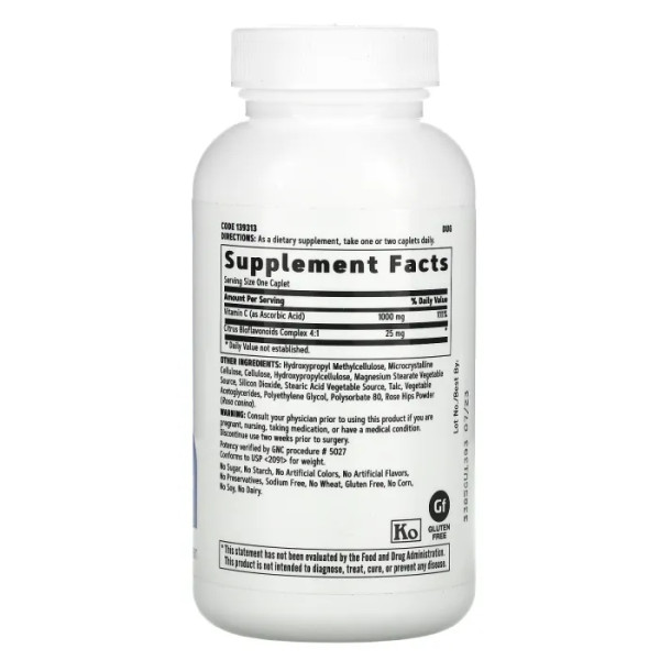 Вітамін С з уповільненим вивільненням + біофлавоноїди, Vitamin C Timed-Release, GNC, 1000 мг, 90 вегетаріанських капсул