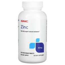 Цинк 50 мг, GNC Zinc, 250 вегетаріанських таблеток
