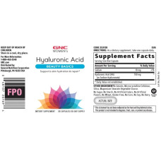 Гіалуронова кислота 150 мг для жінок, GNC Hyaluronic Acid Beauty Basic, 30 капсул