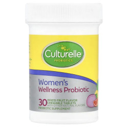 Пробіотики для жінок, жувальні, смак фруктове асорті, Culturelle Women's Wellness Probiotic, 30 жувальних таблеток