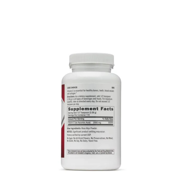 Вітамін С, Vitamin C, GNC, 2000мг, кристали, 227 г