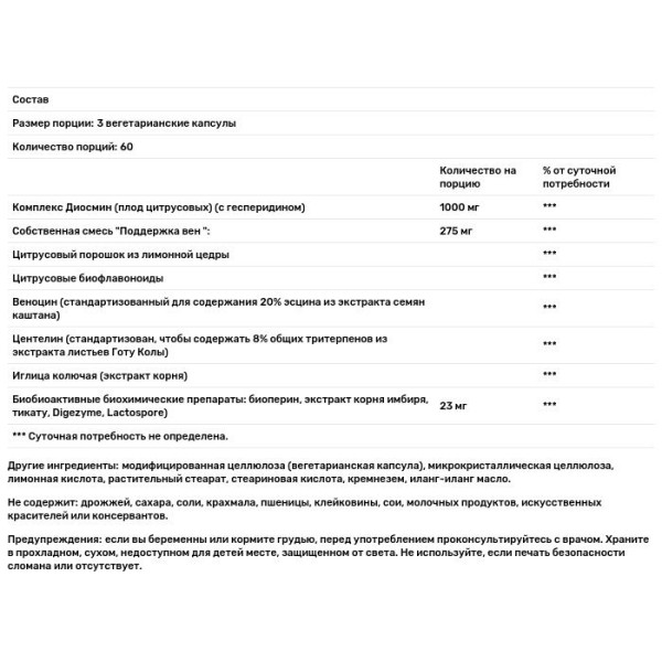 Комплекс від варикозу, VeinFactors, FutureBiotics, 180 вегетаріанських капсул