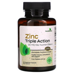 Цинк 30 мг, FutureBiotics Zinc Triple Action, 150 вегетаріанських капсул