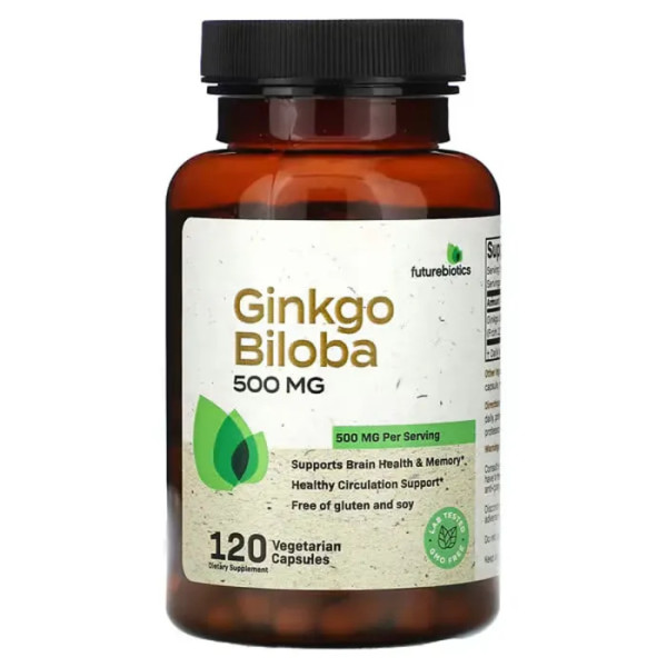Гінкго білоба, Ginkgo Biloba, FutureBiotics, 500 мг, 120 вегетаріанських капсул (250 мг на капсулу)