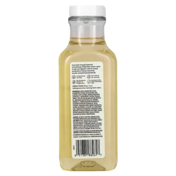 Пена для ванны, Bubble Bath, Aura Cacia, для ароматерапии, спокойная ромашка, 384 мл.
