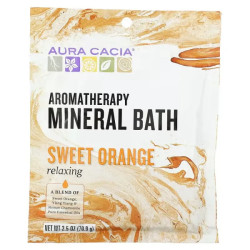 Соли для ванн (апельсин), Aura Cacia Mineral Bath, ароматерапевтическая, минеральная, расслабляющая, 70.9 г.
