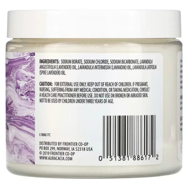 Солі для ванн, Mineral Bath, Aura Cacia, ароматерапевтична, мінеральна, розслаблююча лаванда, 454 г