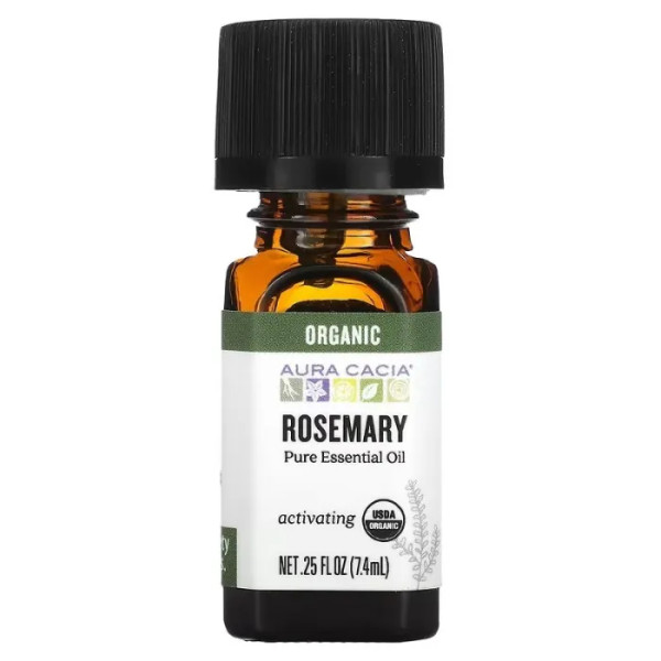 Олія розмарину, Oil Rosemary, Aura Cacia, Pure Essential Oil, органік, чиста, ефірна, 7,4 мл