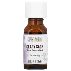 Эфирное масло мускатного шалфея, Essential Oil Clary Sage Aura Cacia, 100% чистое, 15 мл