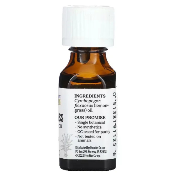Олія лимонної трави, Lemongrass Oil, Aura Cacia, Pure Essential Oil, натхнення, чиста, ефірна, 15 мл